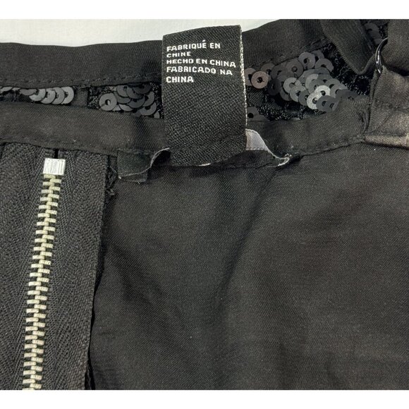 Forever 21 Size M Sequin Black Cropped Cami Top With Adjustable Straps & Back Zi - Picture 4 of 6